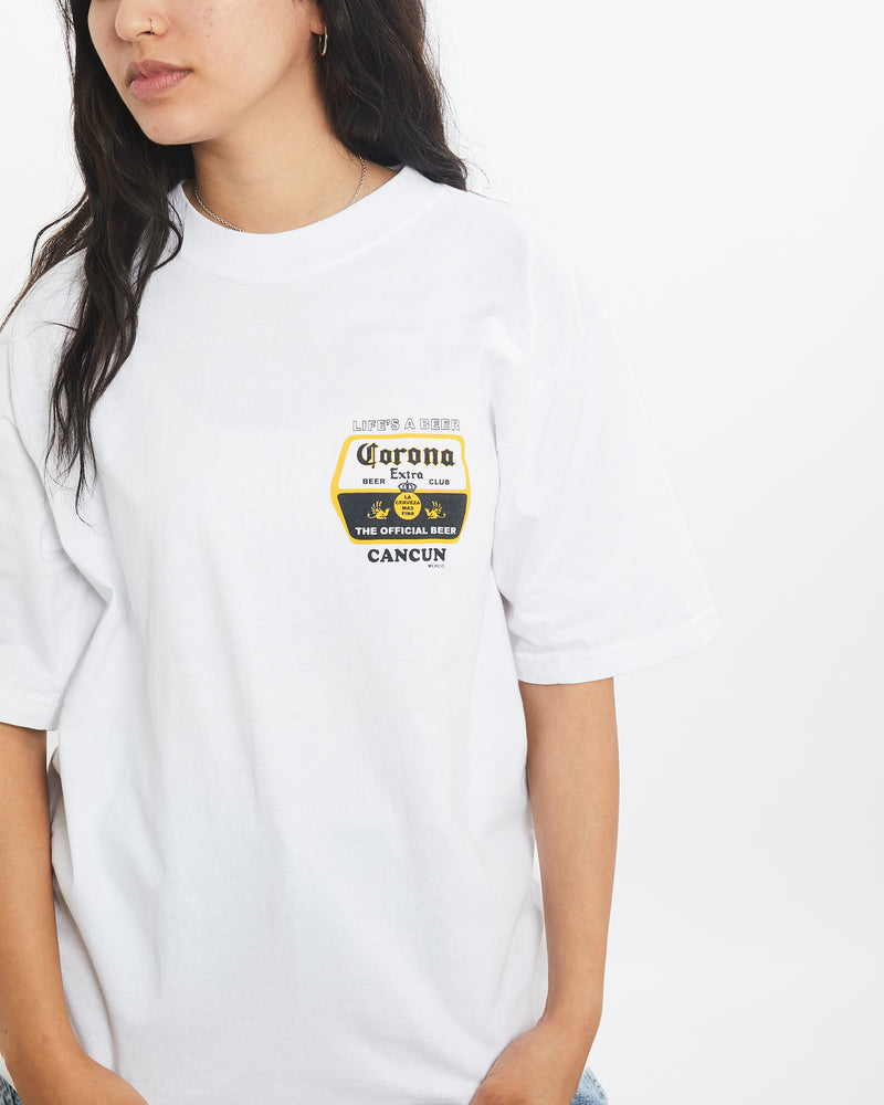 Vintage 90s Corona Beer Tee <br>S , The Real Deal , newtown, sydney, australia, thrift store, opshop, preloved, secondhand, sustainable, retro, antique, 70s, 80s, 90s, 2000s, 00s, fashion, clothing, streetwear, trendy, garment, style, boutique, store, shop, archive, sale, cheap, best, top