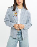 Vintage, 90s, Disney, Mickey, Mouse, Button, Up, Shirt, The Real Deal, size double extra small, colour Blue, newtown, sydney, australia, thrift store, opshop, preloved, secondhand, sustainable, retro, antique, 70s, 80s, 90s, 2000s, 00s, fashion, clothing, streetwear, trendy, garment, style, boutique, store, shop, archive, sale, cheap, best, top, Shirts