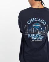 Vintage, Harley, Davidson, Long, Sleeve, Tee, The Real Deal, size large, colour Navy, newtown, sydney, australia, thrift store, opshop, preloved, secondhand, sustainable, retro, antique, 70s, 80s, 90s, 2000s, 00s, fashion, clothing, streetwear, trendy, garment, style, boutique, store, shop, archive, sale, cheap, best, top, T-Shirts