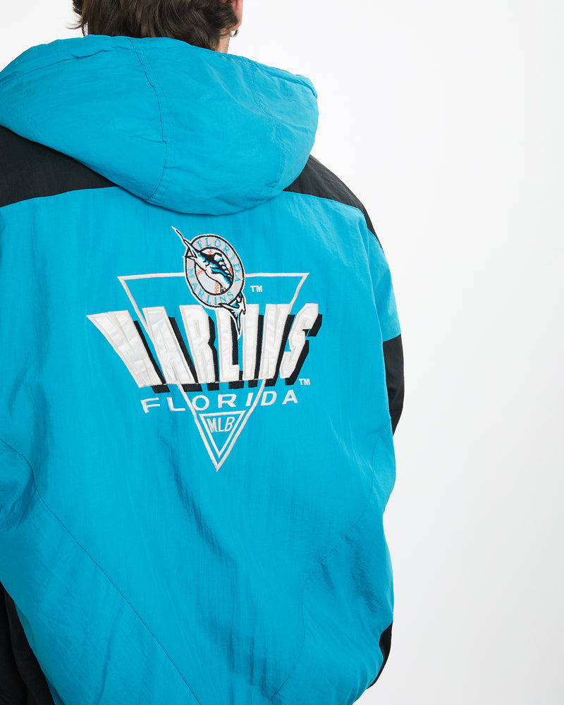 Vintage 90s Logo 7 MLB Florida Marlins Jacket <br>XL , The Real Deal , newtown, sydney, australia, thrift store, opshop, preloved, secondhand, sustainable, retro, antique, 70s, 80s, 90s, 2000s, 00s, fashion, clothing, streetwear, trendy, garment, style, boutique, store, shop, archive, sale, cheap, best, top