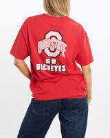 Vintage, 90s, NCAA, Ohio, State, Buckeyes, Tee, The Real Deal, size medium, colour Red, newtown, sydney, australia, thrift store, opshop, preloved, secondhand, sustainable, retro, antique, 70s, 80s, 90s, 2000s, 00s, fashion, clothing, streetwear, trendy, garment, style, boutique, store, shop, archive, sale, cheap, best, top, T-Shirts