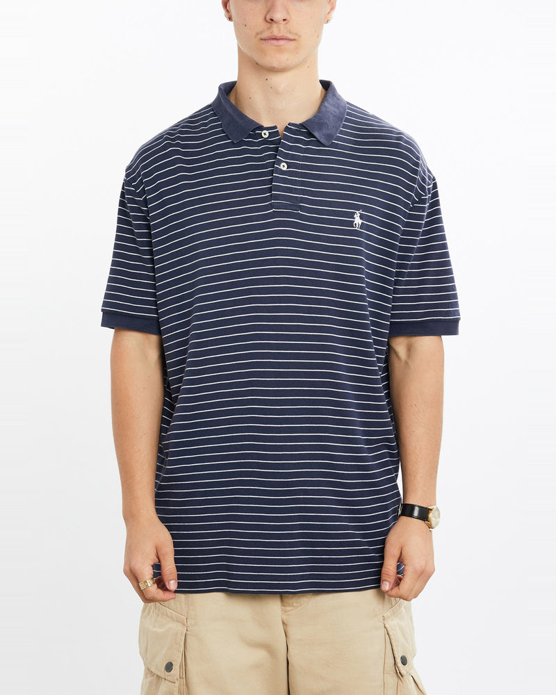 Vintage, 90s, Polo, Ralph, Lauren, Polo, Shirt, The Real Deal, size large, colour Navy, newtown, sydney, australia, thrift store, opshop, preloved, secondhand, sustainable, retro, antique, 70s, 80s, 90s, 2000s, 00s, fashion, clothing, streetwear, trendy, garment, style, boutique, store, shop, archive, sale, cheap, best, top, Shirts