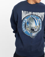 Vintage, 1995, NFL, Dallas, Cowboys, Sweatshirt, The Real Deal, size large, colour Navy, newtown, sydney, australia, thrift store, opshop, preloved, secondhand, sustainable, retro, antique, 70s, 80s, 90s, 2000s, 00s, fashion, clothing, streetwear, trendy, garment, style, boutique, store, shop, archive, sale, cheap, best, top, Sweats and hoodies