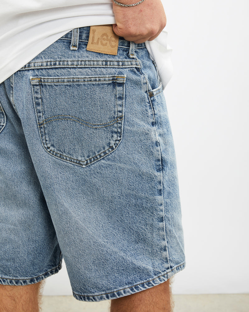 Vintage Lee Denim Shorts <br>35" , The Real Deal , newtown, sydney, australia, thrift store, opshop, preloved, secondhand, sustainable, retro, antique, 70s, 80s, 90s, 2000s, 00s, fashion, clothing, streetwear, trendy, garment, style, boutique, store, shop, archive, sale, cheap, best, top