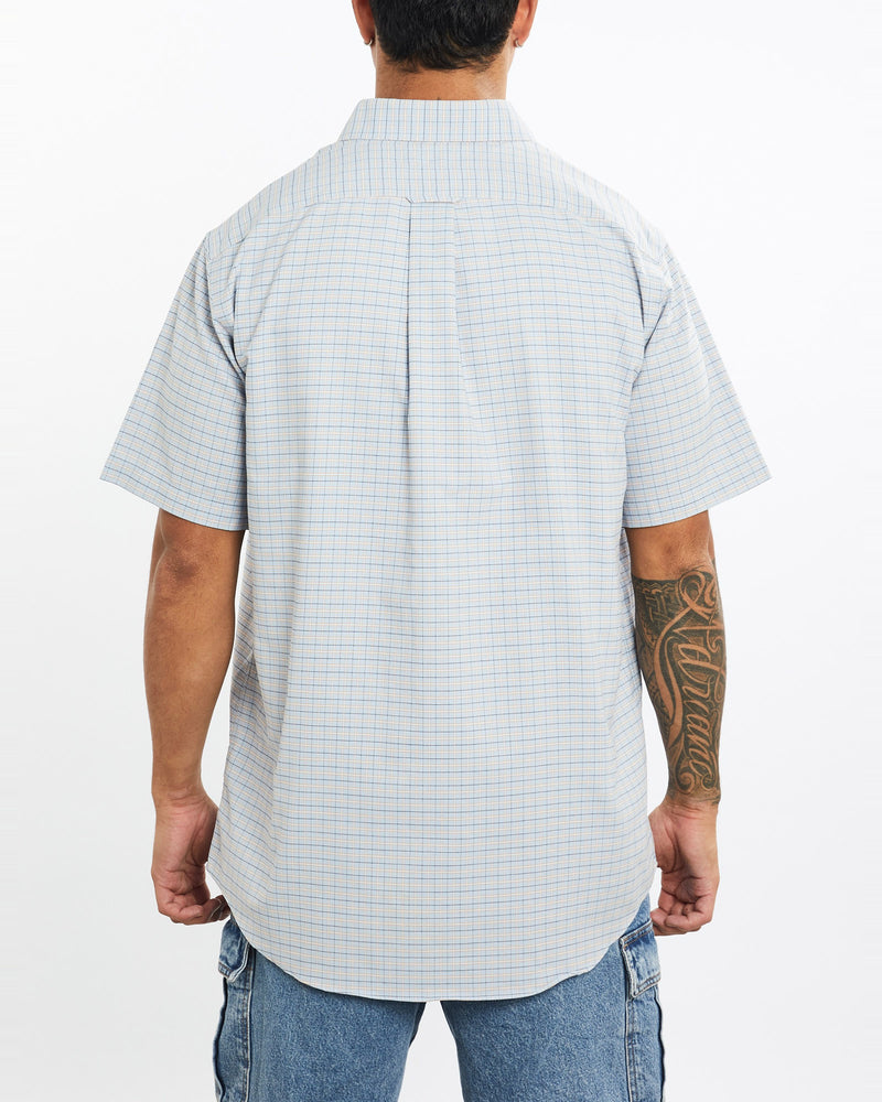 Vintage, 90s, Polo, Ralph, Lauren, Short, Sleeve, Button, Up, Shirt, The Real Deal, size extra large, colour Blue, newtown, sydney, australia, thrift store, opshop, preloved, secondhand, sustainable, retro, antique, 70s, 80s, 90s, 2000s, 00s, fashion, clothing, streetwear, trendy, garment, style, boutique, store, shop, archive, sale, cheap, best, top, Shirts