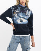 Vintage, 90s, Winter, Scene, Mock, Neck, Sweatshirt, The Real Deal, size double extra small, colour Multicolour, newtown, sydney, australia, thrift store, opshop, preloved, secondhand, sustainable, retro, antique, 70s, 80s, 90s, 2000s, 00s, fashion, clothing, streetwear, trendy, garment, style, boutique, store, shop, archive, sale, cheap, best, top, Sweats and hoodies