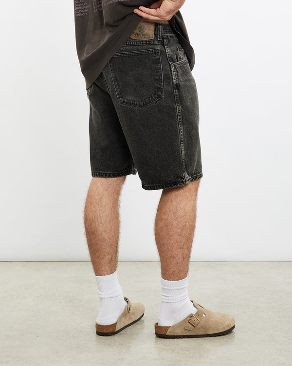Vintage, Wrangler, Denim, Shorts, The Real Deal, size 32", colour Black, newtown, sydney, australia, thrift store, opshop, preloved, secondhand, sustainable, retro, antique, 70s, 80s, 90s, 2000s, 00s, fashion, clothing, streetwear, trendy, garment, style, boutique, store, shop, archive, sale, cheap, best, top, Shorts
