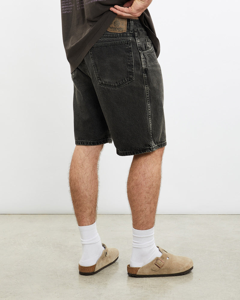 Vintage, Wrangler, Denim, Shorts, The Real Deal, size 32", colour Black, newtown, sydney, australia, thrift store, opshop, preloved, secondhand, sustainable, retro, antique, 70s, 80s, 90s, 2000s, 00s, fashion, clothing, streetwear, trendy, garment, style, boutique, store, shop, archive, sale, cheap, best, top, Shorts