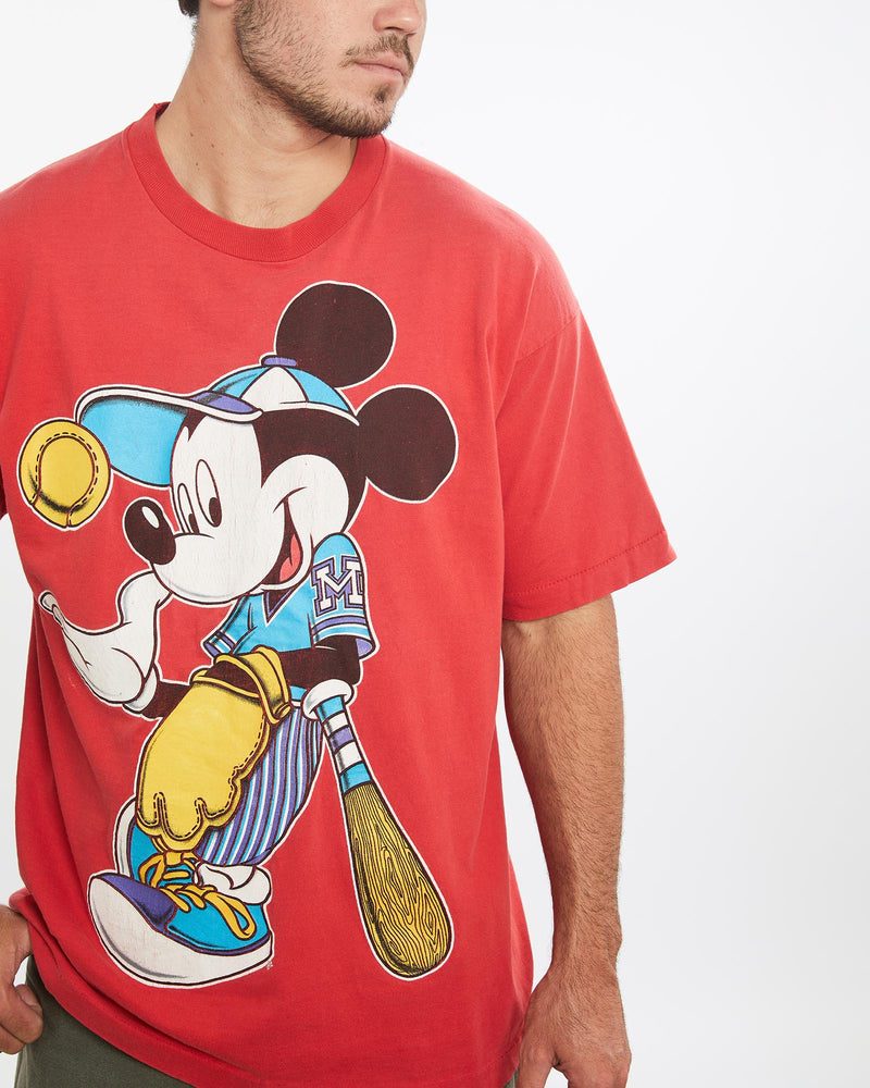 Vintage, 90s, Disney, Mickey, Mouse, Tee, The Real Deal, size large, colour Red, newtown, sydney, australia, thrift store, opshop, preloved, secondhand, sustainable, retro, antique, 70s, 80s, 90s, 2000s, 00s, fashion, clothing, streetwear, trendy, garment, style, boutique, store, shop, archive, sale, cheap, best, top, T-Shirts