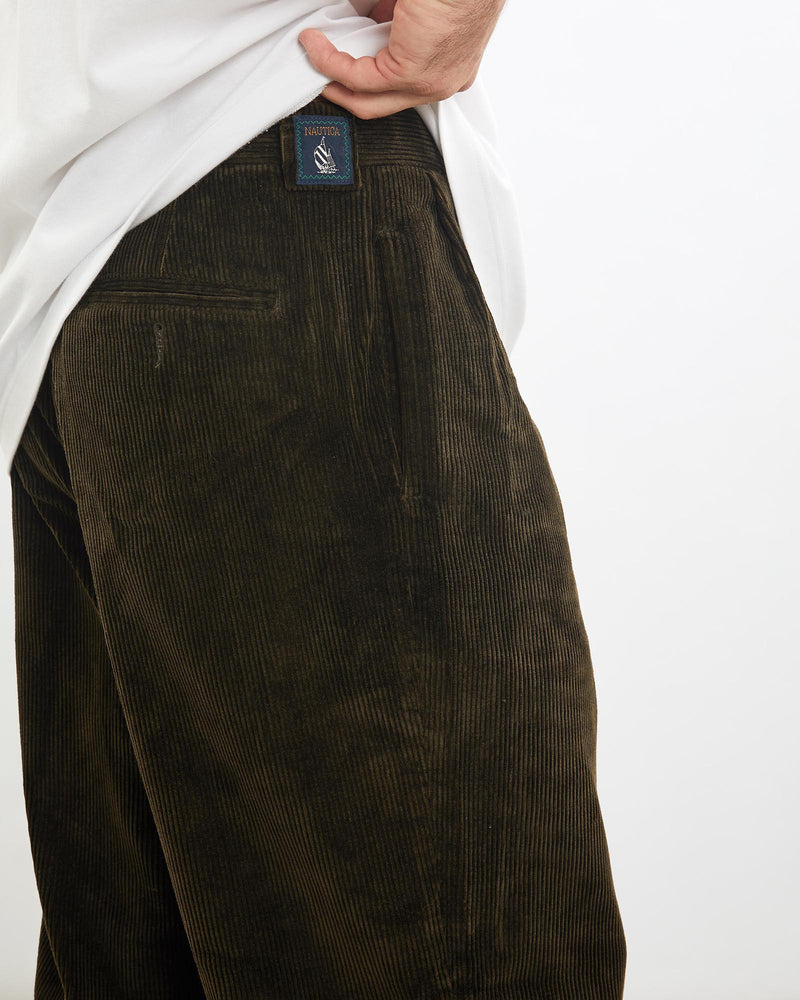 Vintage, Nautica, Corduroy, Pants, The Real Deal, size 32", colour Brown, newtown, sydney, australia, thrift store, opshop, preloved, secondhand, sustainable, retro, antique, 70s, 80s, 90s, 2000s, 00s, fashion, clothing, streetwear, trendy, garment, style, boutique, store, shop, archive, sale, cheap, best, top, Pants