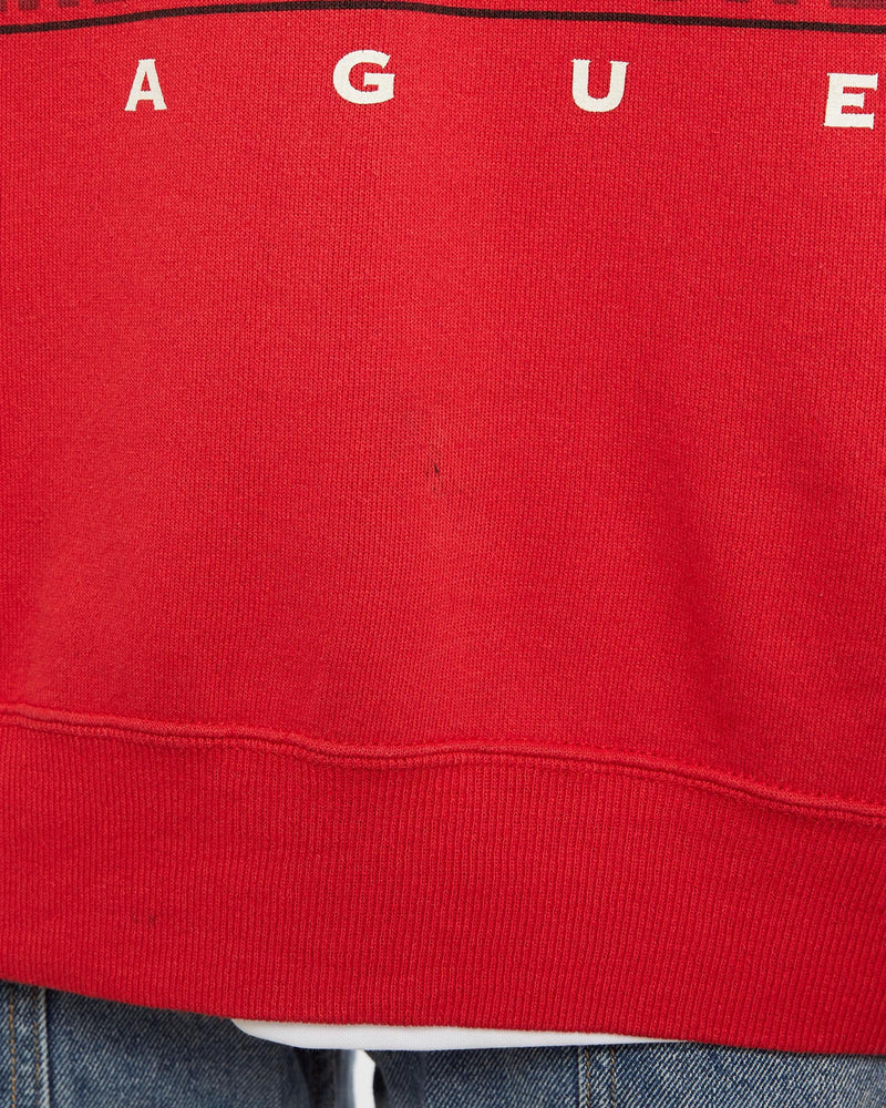 Vintage, 90s, NHL, Chicago, Blackhawks, Sweatshirt, The Real Deal, size small, colour Red, newtown, sydney, australia, thrift store, opshop, preloved, secondhand, sustainable, retro, antique, 70s, 80s, 90s, 2000s, 00s, fashion, clothing, streetwear, trendy, garment, style, boutique, store, shop, archive, sale, cheap, best, top, Sweats and hoodies