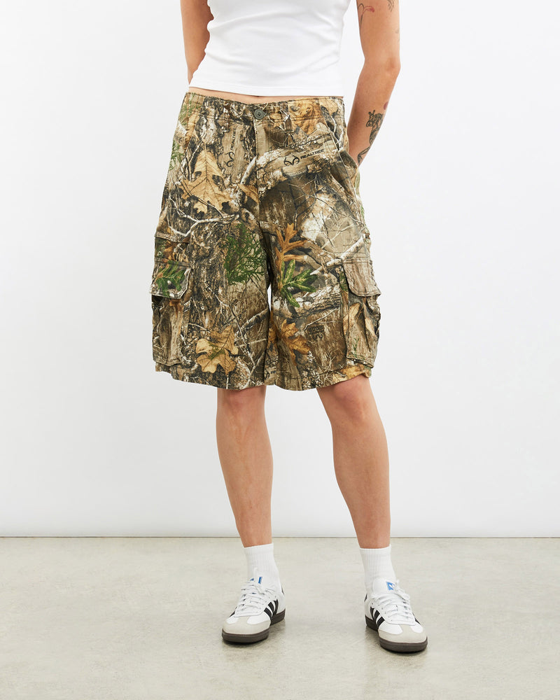 Vintage, Realtree, Camo, Cargo, Shorts, The Real Deal, size 31", colour Green, newtown, sydney, australia, thrift store, opshop, preloved, secondhand, sustainable, retro, antique, 70s, 80s, 90s, 2000s, 00s, fashion, clothing, streetwear, trendy, garment, style, boutique, store, shop, archive, sale, cheap, best, top, Shorts