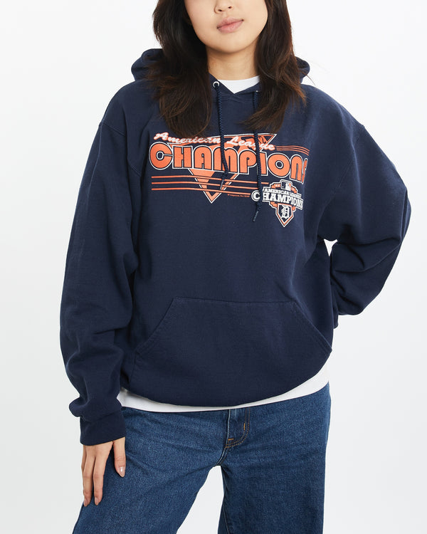 Vintage MLB Detroit Tigers Hooded Sweatshirt <br>S , The Real Deal , newtown, sydney, australia, thrift store, opshop, preloved, secondhand, sustainable, retro, antique, 70s, 80s, 90s, 2000s, 00s, fashion, clothing, streetwear, trendy, garment, style, boutique, store, shop, archive, sale, cheap, best, top