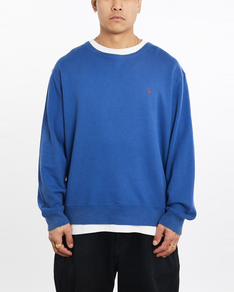 Vintage, 90s, Polo, Ralph, Lauren, Sweatshirt, The Real Deal, size extra large, colour Blue, newtown, sydney, australia, thrift store, opshop, preloved, secondhand, sustainable, retro, antique, 70s, 80s, 90s, 2000s, 00s, fashion, clothing, streetwear, trendy, garment, style, boutique, store, shop, archive, sale, cheap, best, top, Sweats and hoodies