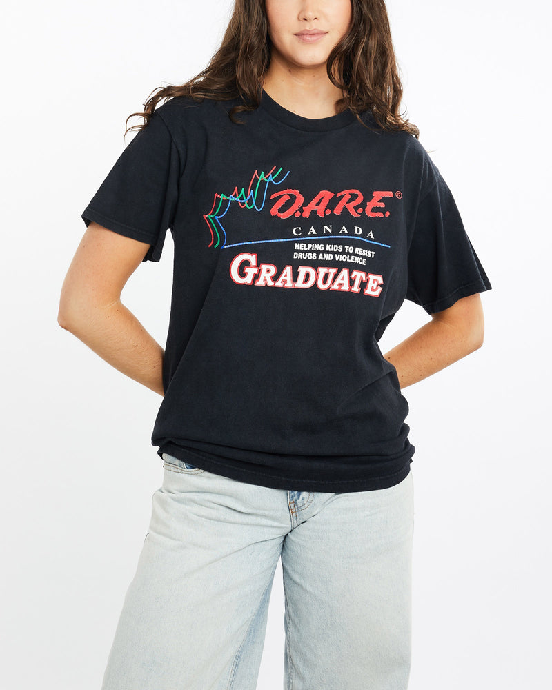 Vintage, 90s, D.A.R.E, Canada, Tee, The Real Deal, size medium, colour Black, newtown, sydney, australia, thrift store, opshop, preloved, secondhand, sustainable, retro, antique, 70s, 80s, 90s, 2000s, 00s, fashion, clothing, streetwear, trendy, garment, style, boutique, store, shop, archive, sale, cheap, best, top, T-Shirts