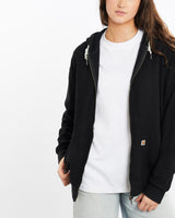 Vintage, 90s, Carhartt, Hooded, Sweatshirt, The Real Deal, size medium, colour Black, newtown, sydney, australia, thrift store, opshop, preloved, secondhand, sustainable, retro, antique, 70s, 80s, 90s, 2000s, 00s, fashion, clothing, streetwear, trendy, garment, style, boutique, store, shop, archive, sale, cheap, best, top, Sweats and hoodies