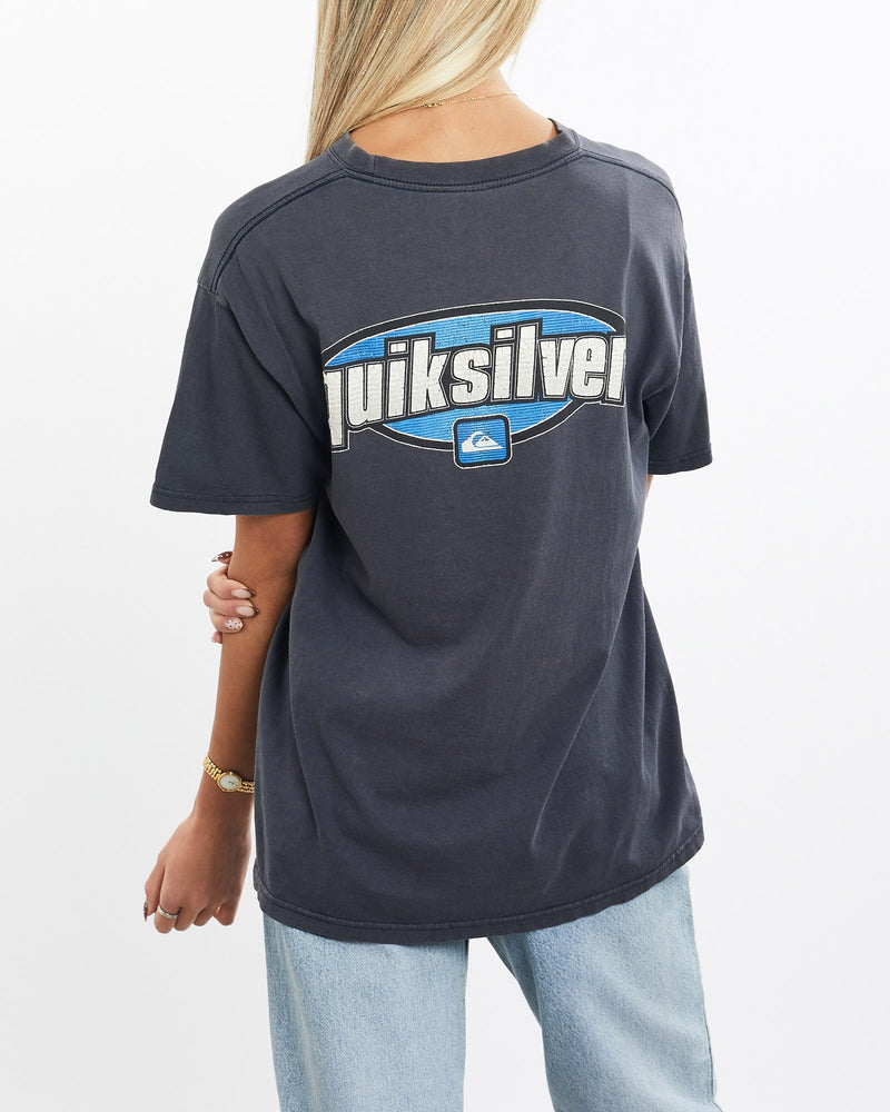 Vintage, Quiksilver, Surf, Tee, The Real Deal, size extra small, colour Navy, newtown, sydney, australia, thrift store, opshop, preloved, secondhand, sustainable, retro, antique, 70s, 80s, 90s, 2000s, 00s, fashion, clothing, streetwear, trendy, garment, style, boutique, store, shop, archive, sale, cheap, best, top, T-Shirts