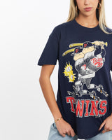 Vintage, 1991, MLB, Minnesota, Twins, Tee, The Real Deal, size extra small, colour Navy, newtown, sydney, australia, thrift store, opshop, preloved, secondhand, sustainable, retro, antique, 70s, 80s, 90s, 2000s, 00s, fashion, clothing, streetwear, trendy, garment, style, boutique, store, shop, archive, sale, cheap, best, top, T-Shirts