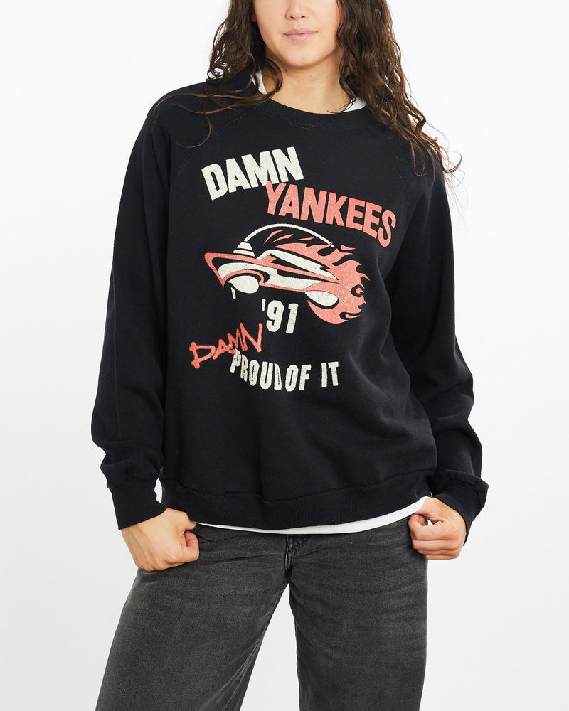 Vintage, 1991, Damn, Yankees, Music, Sweatshirt, The Real Deal, size medium, colour Black, newtown, sydney, australia, thrift store, opshop, preloved, secondhand, sustainable, retro, antique, 70s, 80s, 90s, 2000s, 00s, fashion, clothing, streetwear, trendy, garment, style, boutique, store, shop, archive, sale, cheap, best, top, Sweats and hoodies
