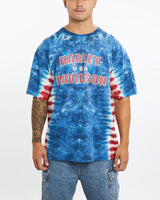 Vintage, 90s, Harley, Davidson, Tie, Dye, Tee, The Real Deal, size extra large, colour Multicolour, newtown, sydney, australia, thrift store, opshop, preloved, secondhand, sustainable, retro, antique, 70s, 80s, 90s, 2000s, 00s, fashion, clothing, streetwear, trendy, garment, style, boutique, store, shop, archive, sale, cheap, best, top, T-Shirts