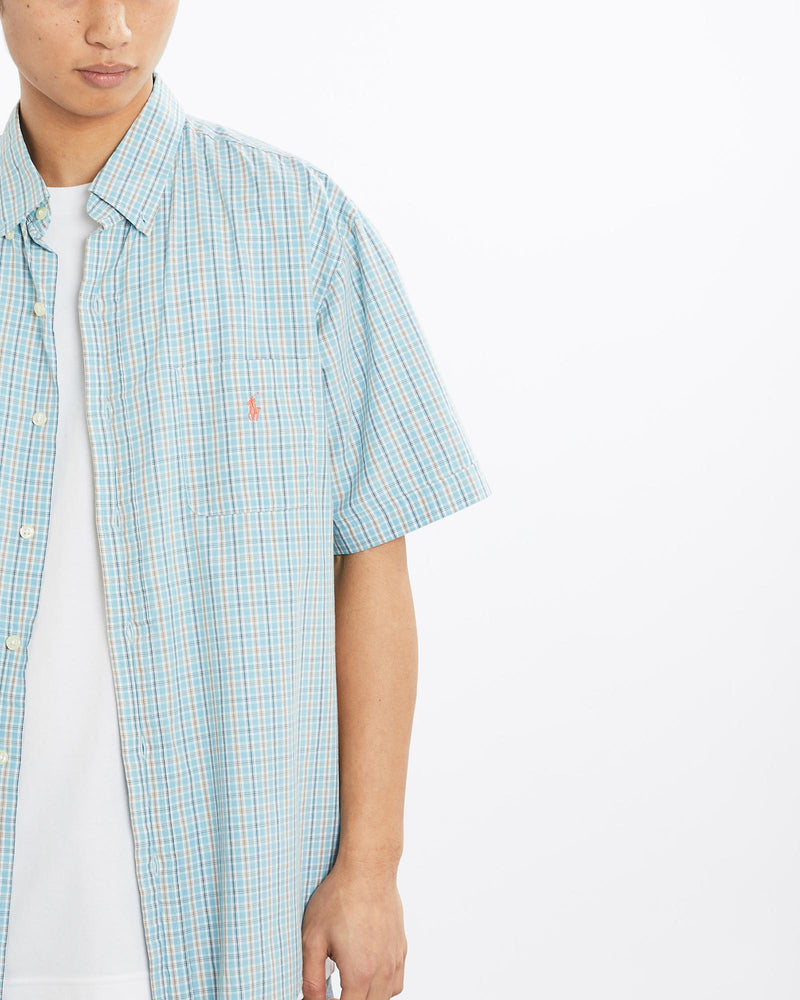 Vintage, 90s, Polo, Ralph, Lauren, Short, Sleeve, Button, Up, Shirt, The Real Deal, size large, colour Multicolour, newtown, sydney, australia, thrift store, opshop, preloved, secondhand, sustainable, retro, antique, 70s, 80s, 90s, 2000s, 00s, fashion, clothing, streetwear, trendy, garment, style, boutique, store, shop, archive, sale, cheap, best, top, Shirts