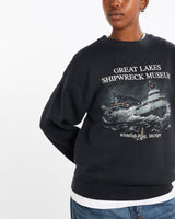 Vintage, 90s, Great, Lakes, Shipwreck, Museum, Sweatshirt, The Real Deal, size medium, colour Black, newtown, sydney, australia, thrift store, opshop, preloved, secondhand, sustainable, retro, antique, 70s, 80s, 90s, 2000s, 00s, fashion, clothing, streetwear, trendy, garment, style, boutique, store, shop, archive, sale, cheap, best, top, Sweats and hoodies