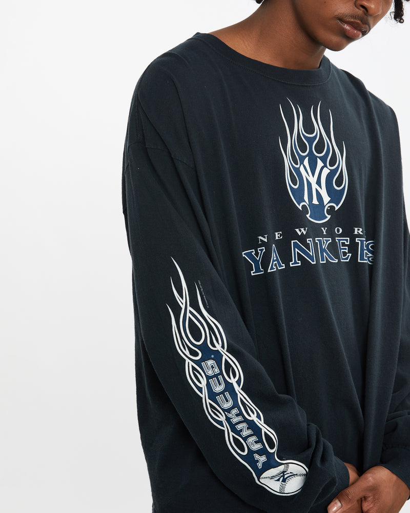 Vintage MLB New York Yankees Long Sleeve Tee <br>L , The Real Deal , newtown, sydney, australia, thrift store, opshop, preloved, secondhand, sustainable, retro, antique, 70s, 80s, 90s, 2000s, 00s, fashion, clothing, streetwear, trendy, garment, style, boutique, store, shop, archive, sale, cheap, best, top