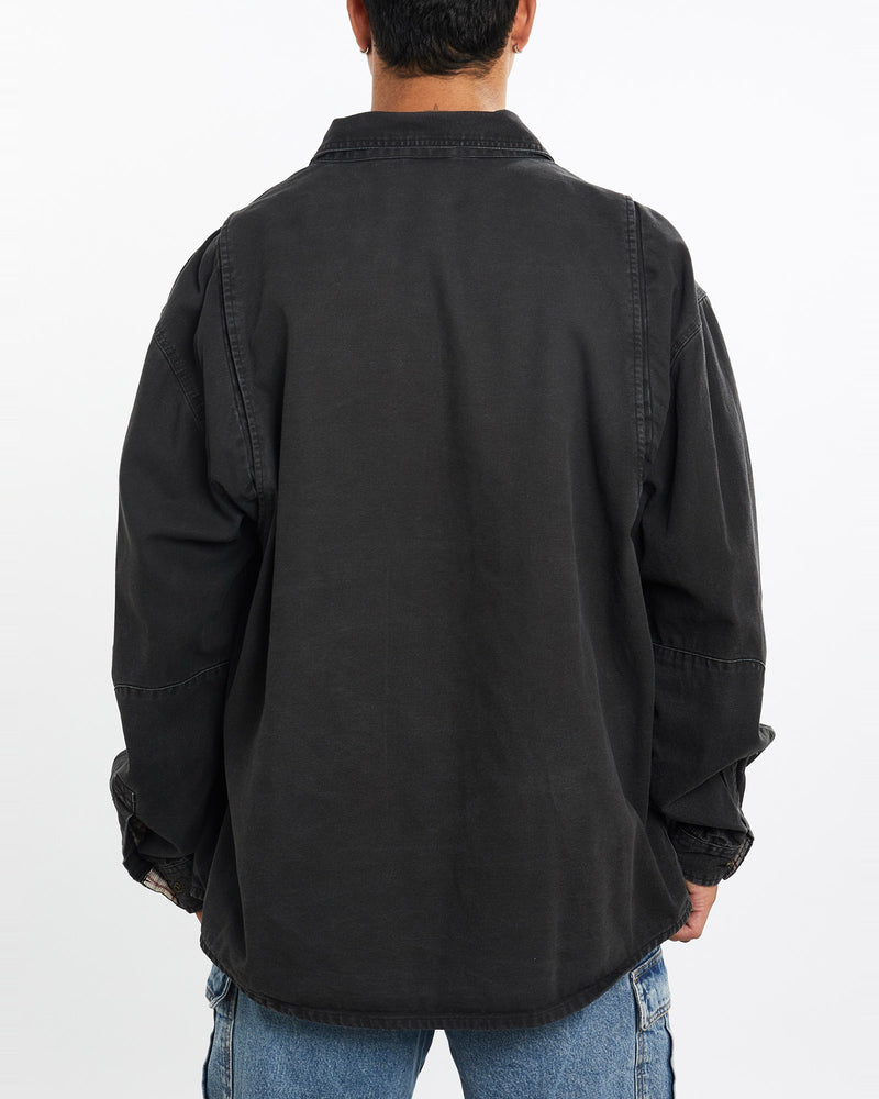 Vintage, 90s, Carhartt, Flanelette, Lined, Button, Up, Shirt, The Real Deal, size double extra large, colour Black, newtown, sydney, australia, thrift store, opshop, preloved, secondhand, sustainable, retro, antique, 70s, 80s, 90s, 2000s, 00s, fashion, clothing, streetwear, trendy, garment, style, boutique, store, shop, archive, sale, cheap, best, top, Shirts