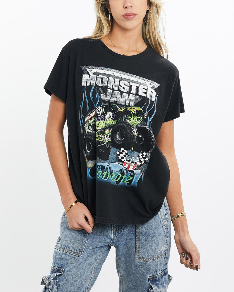 Monster, Jam, Tour, Tee, The Real Deal, size extra small, colour Black, newtown, sydney, australia, thrift store, opshop, preloved, secondhand, sustainable, retro, antique, 70s, 80s, 90s, 2000s, 00s, fashion, clothing, streetwear, trendy, garment, style, boutique, store, shop, archive, sale, cheap, best, top, T-Shirts