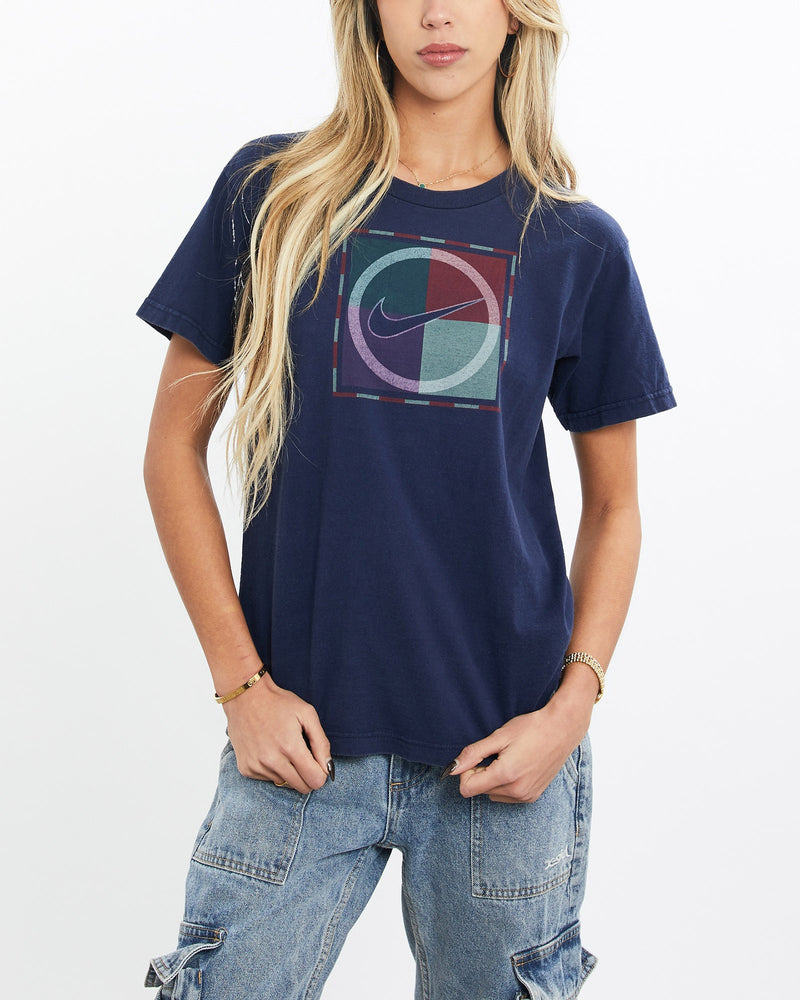 Vintage, 90s, Nike, Challenge, Court, Tee, The Real Deal, size extra small, colour Navy, newtown, sydney, australia, thrift store, opshop, preloved, secondhand, sustainable, retro, antique, 70s, 80s, 90s, 2000s, 00s, fashion, clothing, streetwear, trendy, garment, style, boutique, store, shop, archive, sale, cheap, best, top, T-Shirts