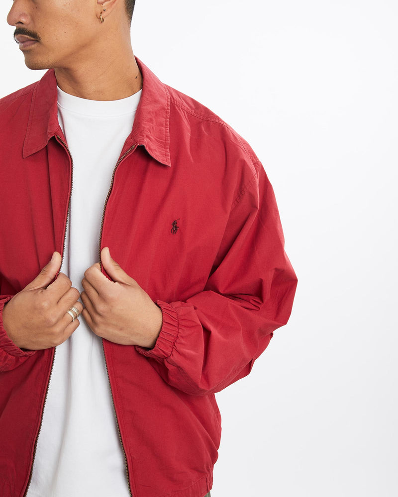 Vintage, 90s, Polo, Ralph, Lauren, Harrington, Jacket, The Real Deal, size large, colour Burgundy, newtown, sydney, australia, thrift store, opshop, preloved, secondhand, sustainable, retro, antique, 70s, 80s, 90s, 2000s, 00s, fashion, clothing, streetwear, trendy, garment, style, boutique, store, shop, archive, sale, cheap, best, top, Jackets