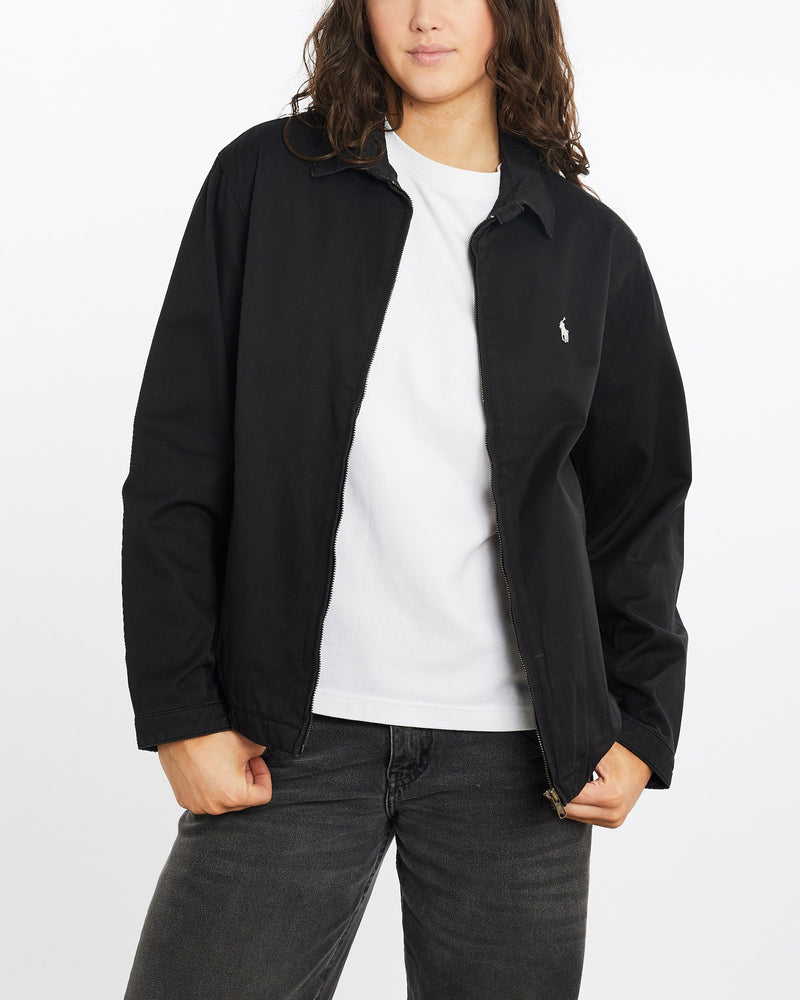 Vintage, 90s, Polo, Ralph, Lauren, Harrington, Jacket, The Real Deal, size medium, colour Black, newtown, sydney, australia, thrift store, opshop, preloved, secondhand, sustainable, retro, antique, 70s, 80s, 90s, 2000s, 00s, fashion, clothing, streetwear, trendy, garment, style, boutique, store, shop, archive, sale, cheap, best, top, Jackets