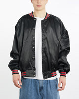 Vintage, 1989, Eagle, Wildlife, Satin, Bomber, Jacket, The Real Deal, size extra large, colour Black, newtown, sydney, australia, thrift store, opshop, preloved, secondhand, sustainable, retro, antique, 70s, 80s, 90s, 2000s, 00s, fashion, clothing, streetwear, trendy, garment, style, boutique, store, shop, archive, sale, cheap, best, top, Jackets