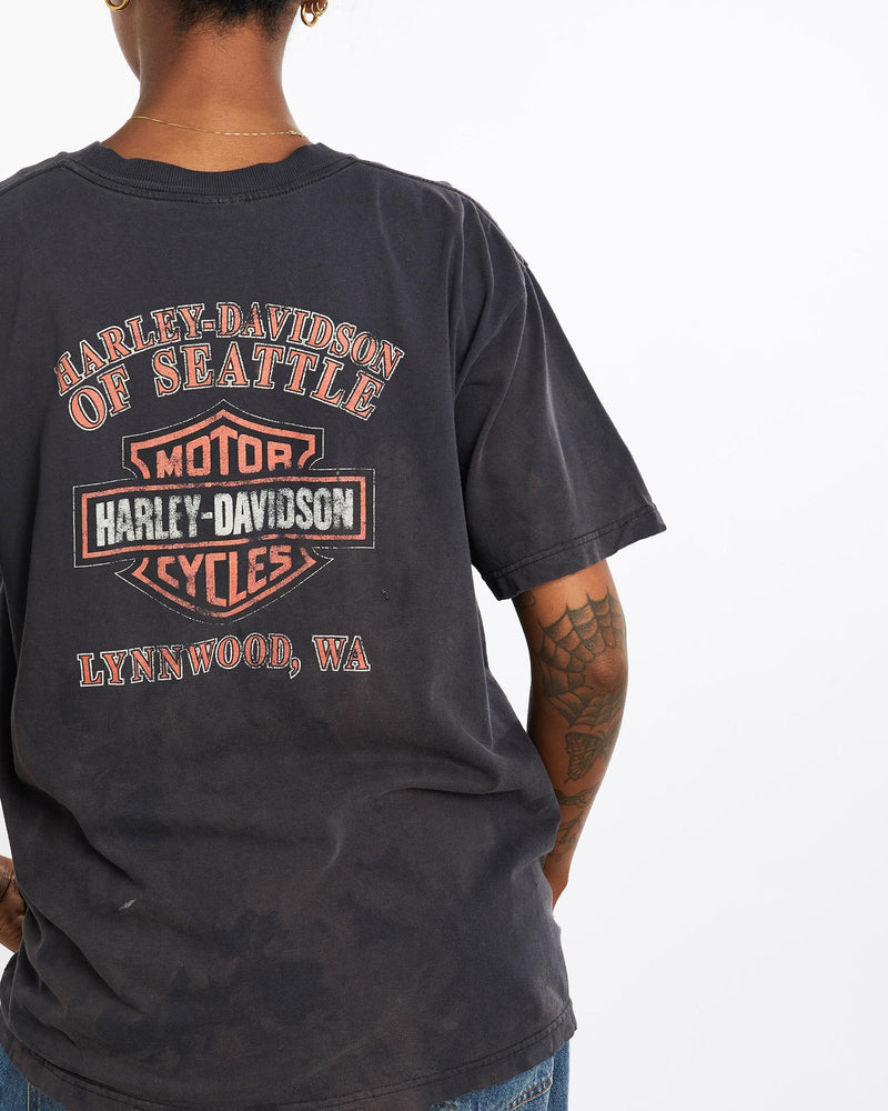 Vintage, Harley, Davidson, Tee, The Real Deal, size medium, colour Black, newtown, sydney, australia, thrift store, opshop, preloved, secondhand, sustainable, retro, antique, 70s, 80s, 90s, 2000s, 00s, fashion, clothing, streetwear, trendy, garment, style, boutique, store, shop, archive, sale, cheap, best, top, T-Shirts