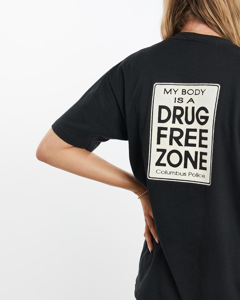 Vintage, 90s, D.A.R.E, Tee, The Real Deal, size medium, colour Black, newtown, sydney, australia, thrift store, opshop, preloved, secondhand, sustainable, retro, antique, 70s, 80s, 90s, 2000s, 00s, fashion, clothing, streetwear, trendy, garment, style, boutique, store, shop, archive, sale, cheap, best, top, T-Shirts