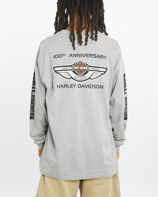 Vintage Harley Davidson Long Sleeve Tee <br>L , The Real Deal , newtown, sydney, australia, thrift store, opshop, preloved, secondhand, sustainable, retro, antique, 70s, 80s, 90s, 2000s, 00s, fashion, clothing, streetwear, trendy, garment, style, boutique, store, shop, archive, sale, cheap, best, top