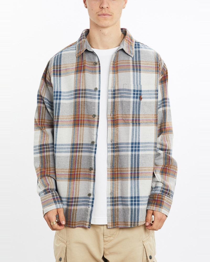 Vintage, 90s, Polo, Ralph, Lauren, Flannelette, Button, Up, Shirt, The Real Deal, size large, colour Multicolour, newtown, sydney, australia, thrift store, opshop, preloved, secondhand, sustainable, retro, antique, 70s, 80s, 90s, 2000s, 00s, fashion, clothing, streetwear, trendy, garment, style, boutique, store, shop, archive, sale, cheap, best, top, Shirts