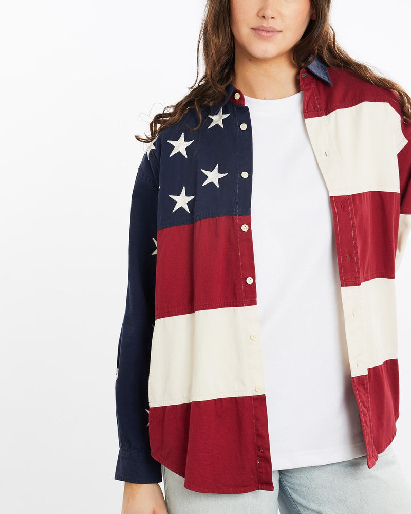 Vintage, 90s, Tommy, Hilfiger, Button, Up, Shirt, The Real Deal, size medium, colour Multicolour, newtown, sydney, australia, thrift store, opshop, preloved, secondhand, sustainable, retro, antique, 70s, 80s, 90s, 2000s, 00s, fashion, clothing, streetwear, trendy, garment, style, boutique, store, shop, archive, sale, cheap, best, top, Shirts