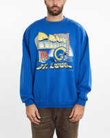 Vintage, 1994, NFL, St., Louis, Rams, Sweatshirt, The Real Deal, size extra large, colour Blue, newtown, sydney, australia, thrift store, opshop, preloved, secondhand, sustainable, retro, antique, 70s, 80s, 90s, 2000s, 00s, fashion, clothing, streetwear, trendy, garment, style, boutique, store, shop, archive, sale, cheap, best, top, Sweats and hoodies
