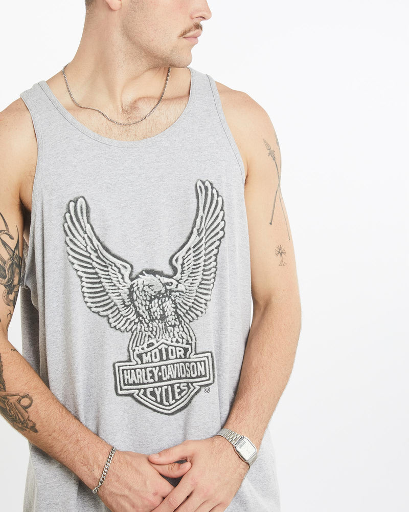 Vintage, Harley, Davidson, Tank, The Real Deal, size extra large, colour Grey, newtown, sydney, australia, thrift store, opshop, preloved, secondhand, sustainable, retro, antique, 70s, 80s, 90s, 2000s, 00s, fashion, clothing, streetwear, trendy, garment, style, boutique, store, shop, archive, sale, cheap, best, top, T-Shirts
