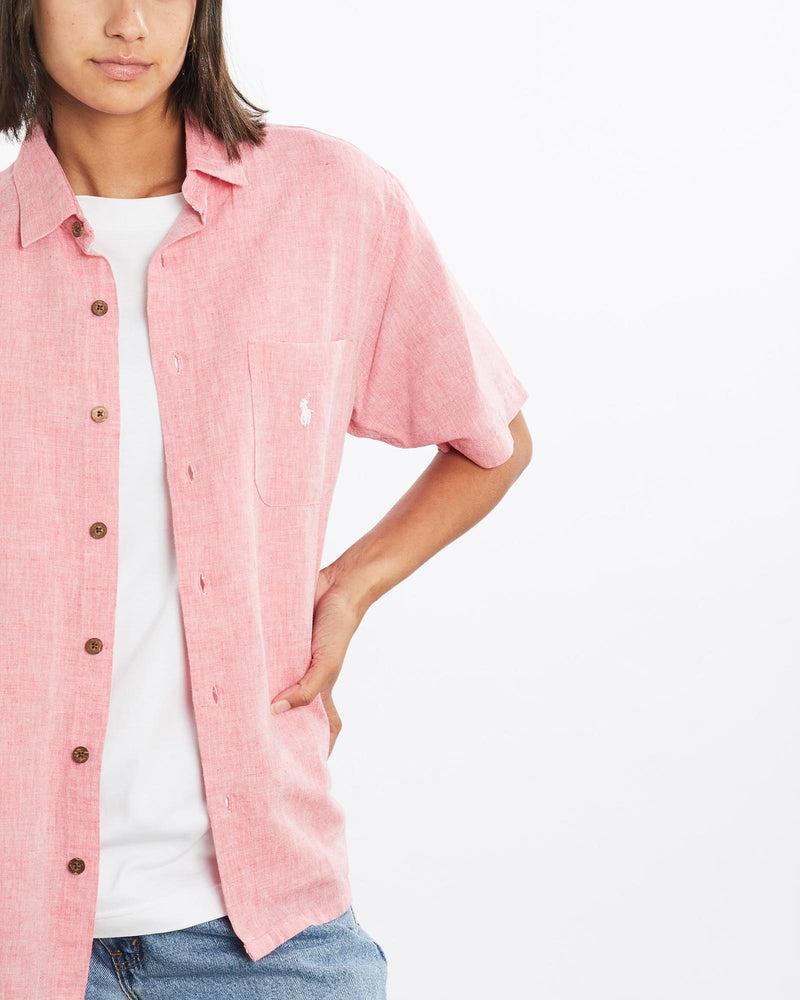 Vintage, 90s, Polo, Ralph, Lauren, Short, Sleeve, Button, Up, Shirt, The Real Deal, size small, colour Pink, newtown, sydney, australia, thrift store, opshop, preloved, secondhand, sustainable, retro, antique, 70s, 80s, 90s, 2000s, 00s, fashion, clothing, streetwear, trendy, garment, style, boutique, store, shop, archive, sale, cheap, best, top, Shirts