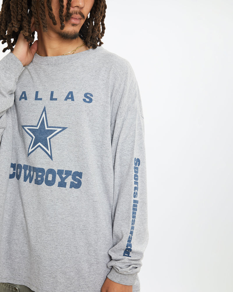 Vintage Sports Illustrated NFL Dallas Cowboys Long Sleeve Tee <br>XL , The Real Deal , newtown, sydney, australia, thrift store, opshop, preloved, secondhand, sustainable, retro, antique, 70s, 80s, 90s, 2000s, 00s, fashion, clothing, streetwear, trendy, garment, style, boutique, store, shop, archive, sale, cheap, best, top