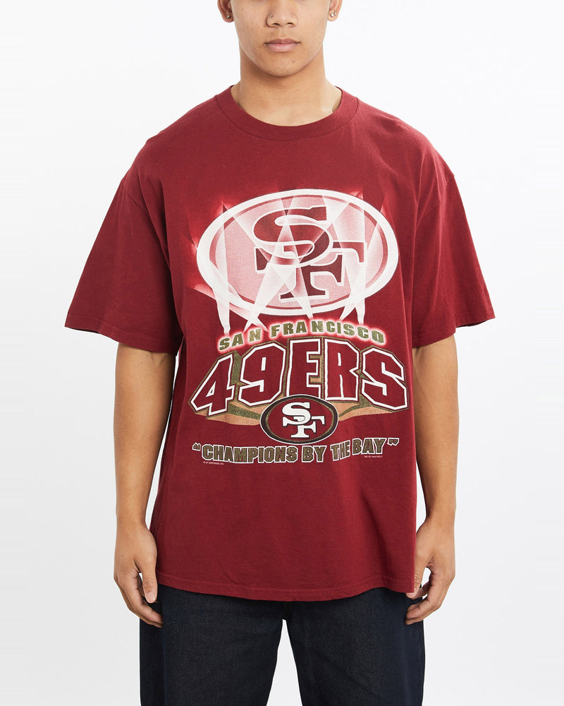 Vintage, 1999, NFL, San, Francisco, 49ers, Tee, The Real Deal, size extra large, colour Burgundy, newtown, sydney, australia, thrift store, opshop, preloved, secondhand, sustainable, retro, antique, 70s, 80s, 90s, 2000s, 00s, fashion, clothing, streetwear, trendy, garment, style, boutique, store, shop, archive, sale, cheap, best, top, T-Shirts