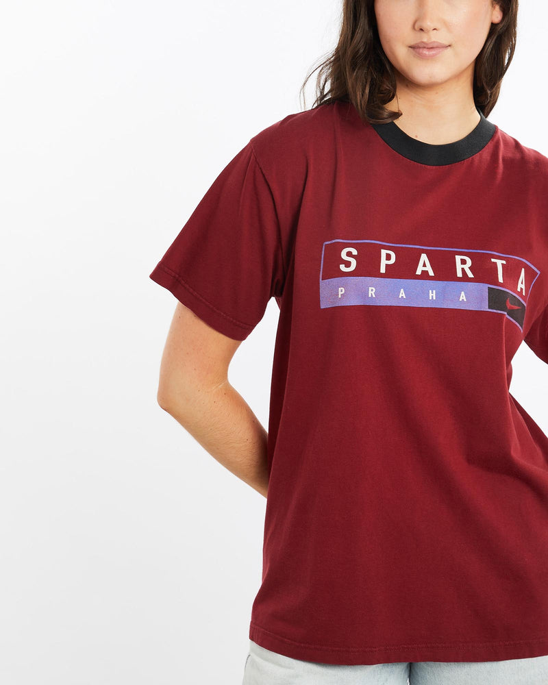 Vintage, 90s, Nike, Sparta, Prague, Fotbal, Tee, The Real Deal, size medium, colour Red, newtown, sydney, australia, thrift store, opshop, preloved, secondhand, sustainable, retro, antique, 70s, 80s, 90s, 2000s, 00s, fashion, clothing, streetwear, trendy, garment, style, boutique, store, shop, archive, sale, cheap, best, top, T-Shirts