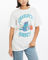 Vintage, 90s, NBA, Charlotte, Hornets, Tee, The Real Deal, size small, colour Grey, newtown, sydney, australia, thrift store, opshop, preloved, secondhand, sustainable, retro, antique, 70s, 80s, 90s, 2000s, 00s, fashion, clothing, streetwear, trendy, garment, style, boutique, store, shop, archive, sale, cheap, best, top, T-Shirts