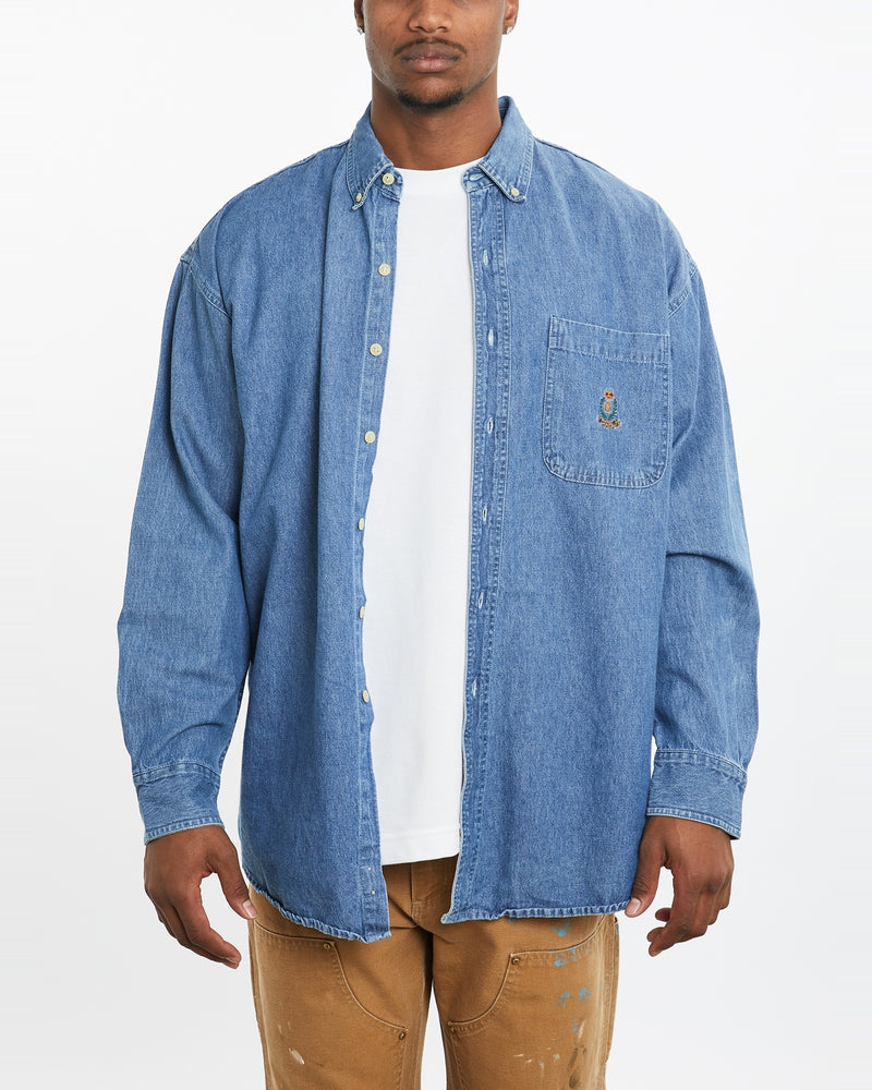 Vintage 90s Chaps Ralph Lauren Denim Button Up Shirt <br>XL , The Real Deal , newtown, sydney, australia, thrift store, opshop, preloved, secondhand, sustainable, retro, antique, 70s, 80s, 90s, 2000s, 00s, fashion, clothing, streetwear, trendy, garment, style, boutique, store, shop, archive, sale, cheap, best, top