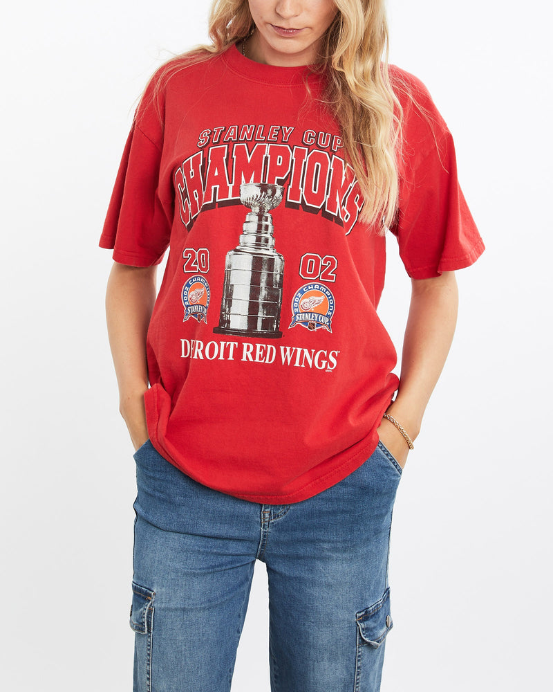 Vintage, NHL, Detroit, Red, Wings, Tee, The Real Deal, size medium, colour Red, newtown, sydney, australia, thrift store, opshop, preloved, secondhand, sustainable, retro, antique, 70s, 80s, 90s, 2000s, 00s, fashion, clothing, streetwear, trendy, garment, style, boutique, store, shop, archive, sale, cheap, best, top, T-Shirts