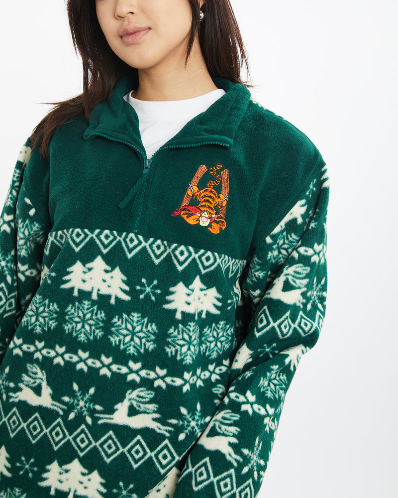 Vintage 90s Disney Winnie The Pooh Tigger Quarter Zip Fleece Sweatshirt <br>M , The Real Deal , newtown, sydney, australia, thrift store, opshop, preloved, secondhand, sustainable, retro, antique, 70s, 80s, 90s, 2000s, 00s, fashion, clothing, streetwear, trendy, garment, style, boutique, store, shop, archive, sale, cheap, best, top