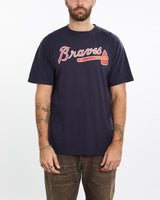 Vintage, MLB, Atlanta, Braves, Tee, The Real Deal, size extra large, colour Navy, newtown, sydney, australia, thrift store, opshop, preloved, secondhand, sustainable, retro, antique, 70s, 80s, 90s, 2000s, 00s, fashion, clothing, streetwear, trendy, garment, style, boutique, store, shop, archive, sale, cheap, best, top, T-Shirts
