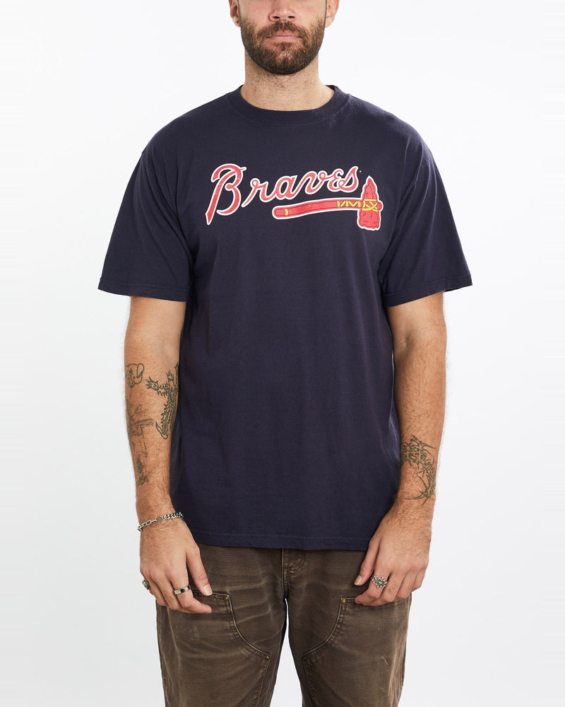 Vintage, MLB, Atlanta, Braves, Tee, The Real Deal, size extra large, colour Navy, newtown, sydney, australia, thrift store, opshop, preloved, secondhand, sustainable, retro, antique, 70s, 80s, 90s, 2000s, 00s, fashion, clothing, streetwear, trendy, garment, style, boutique, store, shop, archive, sale, cheap, best, top, T-Shirts